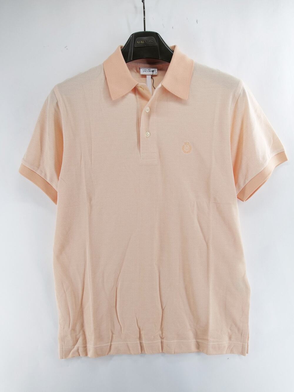 Oscar Jacobson Polo Shirt Mens Size M Golf Blue Stretch Orange